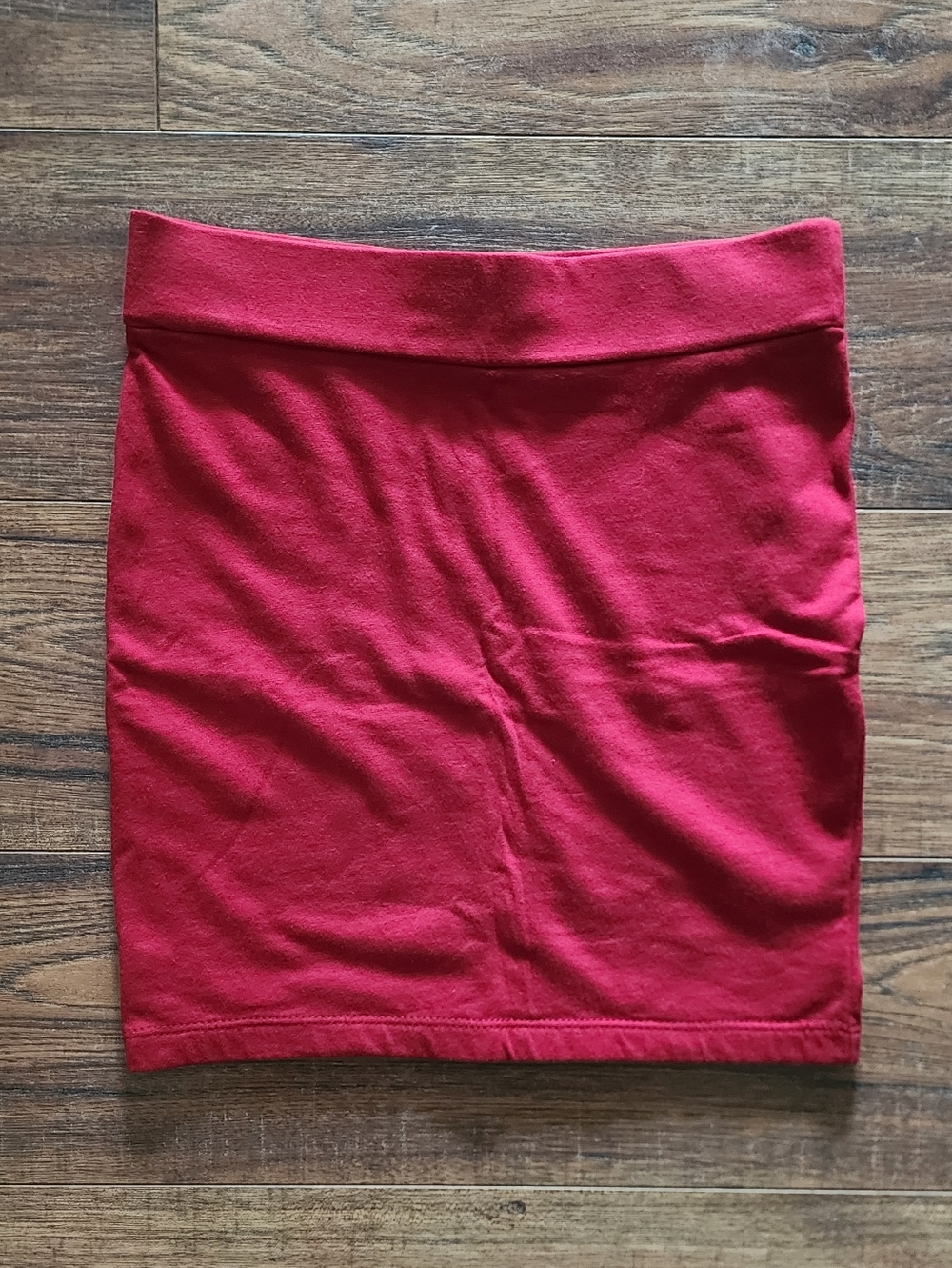 Forever 21 Junior's Solid Red Pull On Mini Bodycon Skirt Small S